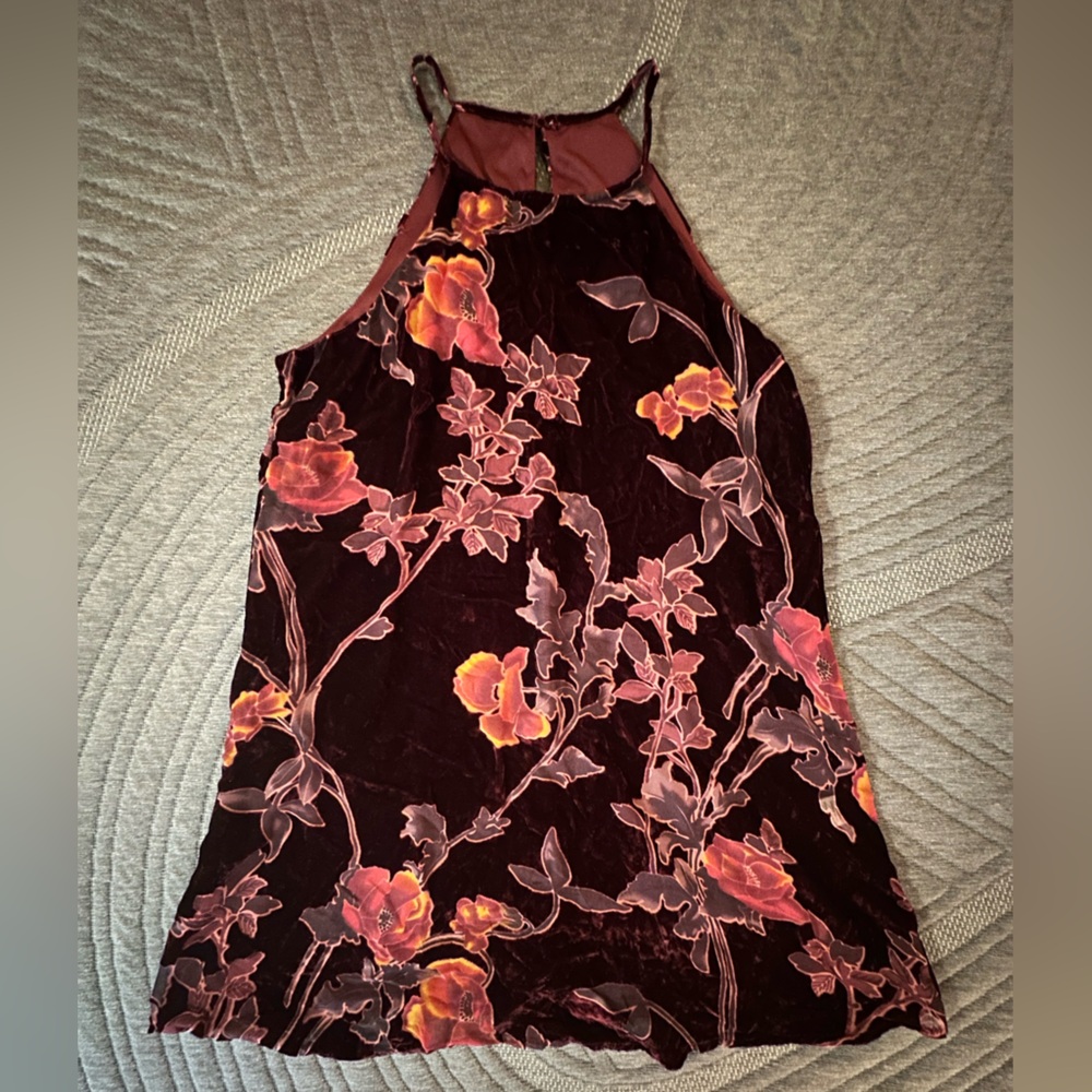 Velvet Floral Fitted Mini Dress